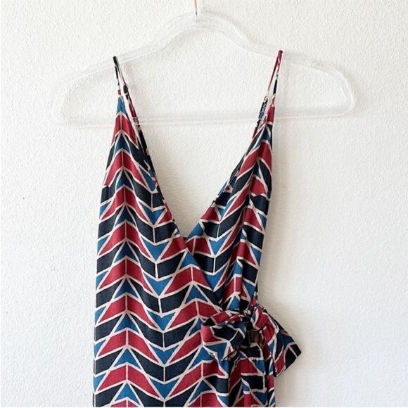 Free People Siren Ring Wrap Dress Maxi Side Tie Geo Printed - Picture 8 of 15